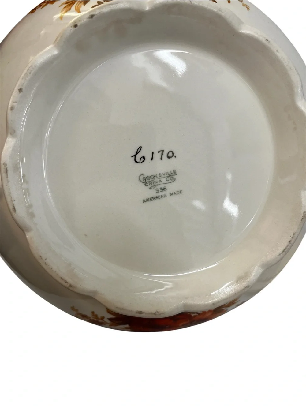 VTG Crooksville China Co Soup Tureen Covered Casserole Dish Ivory Gold Floral